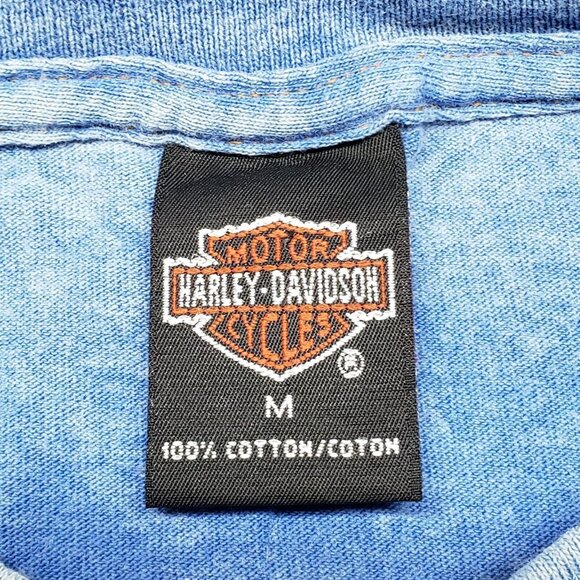 Harley Davidson Motorcycles T-Shirt Mens M Light Blue Walter Bros Peoria IL USA - Picture 5 of 9